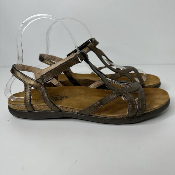 Naot Dorith Sandals Sz 39 US 8-8.5 Metallic Leather Gladiator Comfort Slingback - Picture 11 of 12